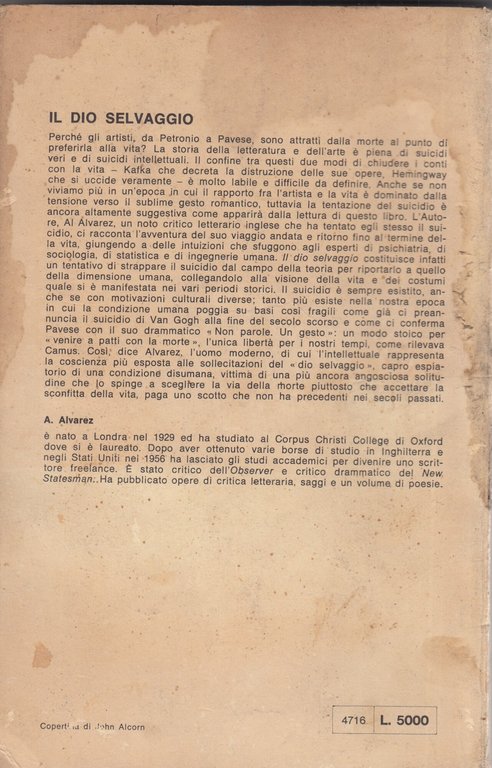 Il dio selvaggio. Il suicidio come arte.