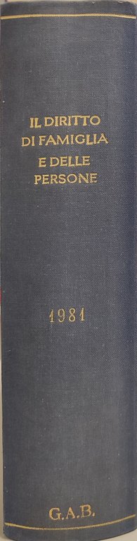 Il diritto di famiglia e delle persone. Anno X- 1981