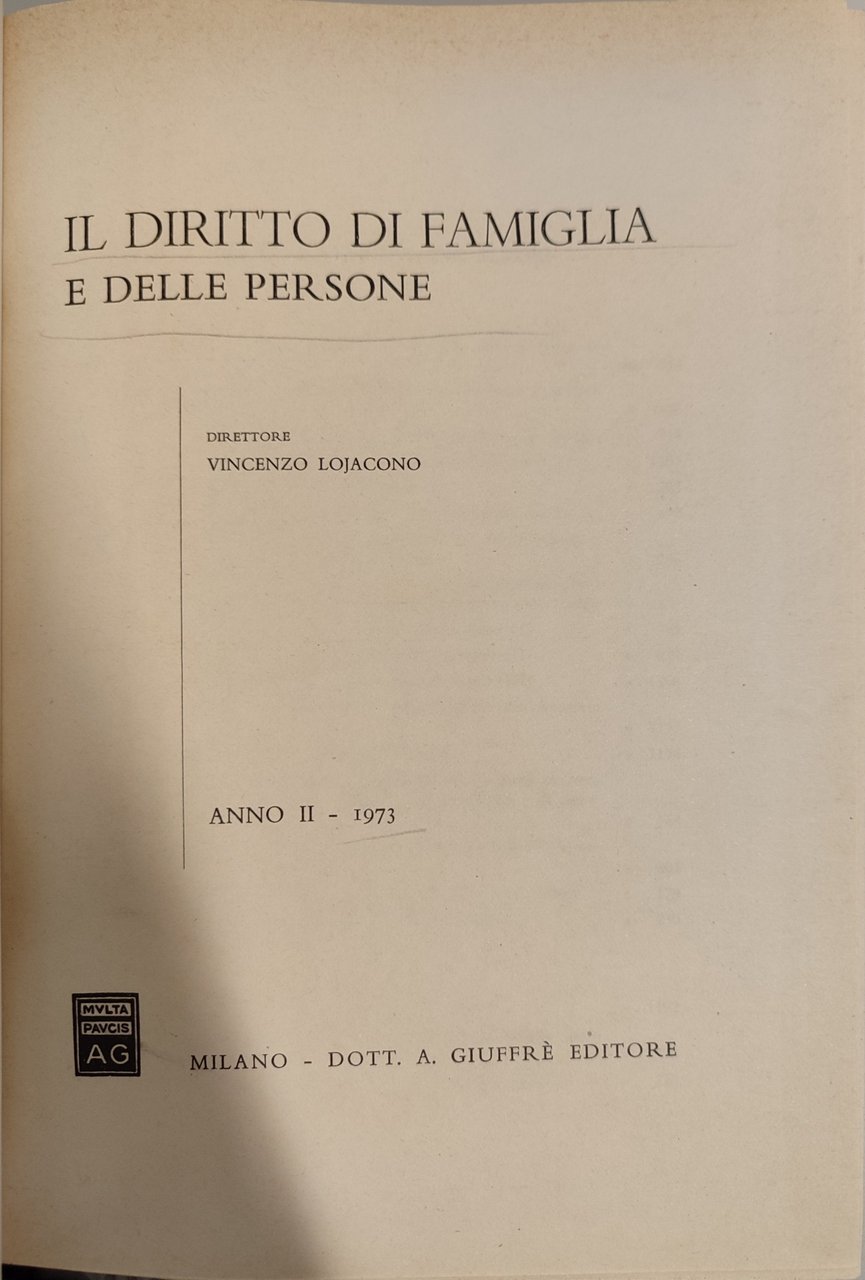 Il diritto di famiglia e delle persone II- 1973