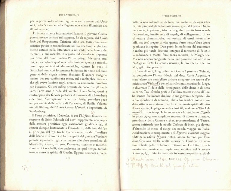 Il Faust versione e commento di Guido Manacorda I volume