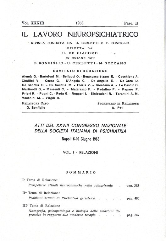 IL LAVORO NEUROPSICHIATRICO - Società Italiana di Psichiatria ATTI del …