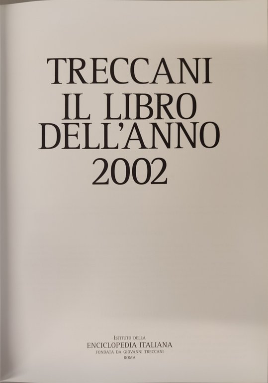 Il libro dell'anno 2002.
