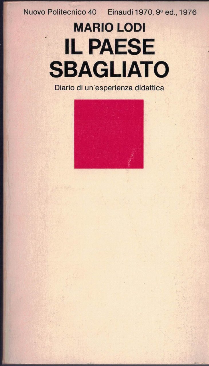 Il paese sbagliato diario di un'esperienza didattica
