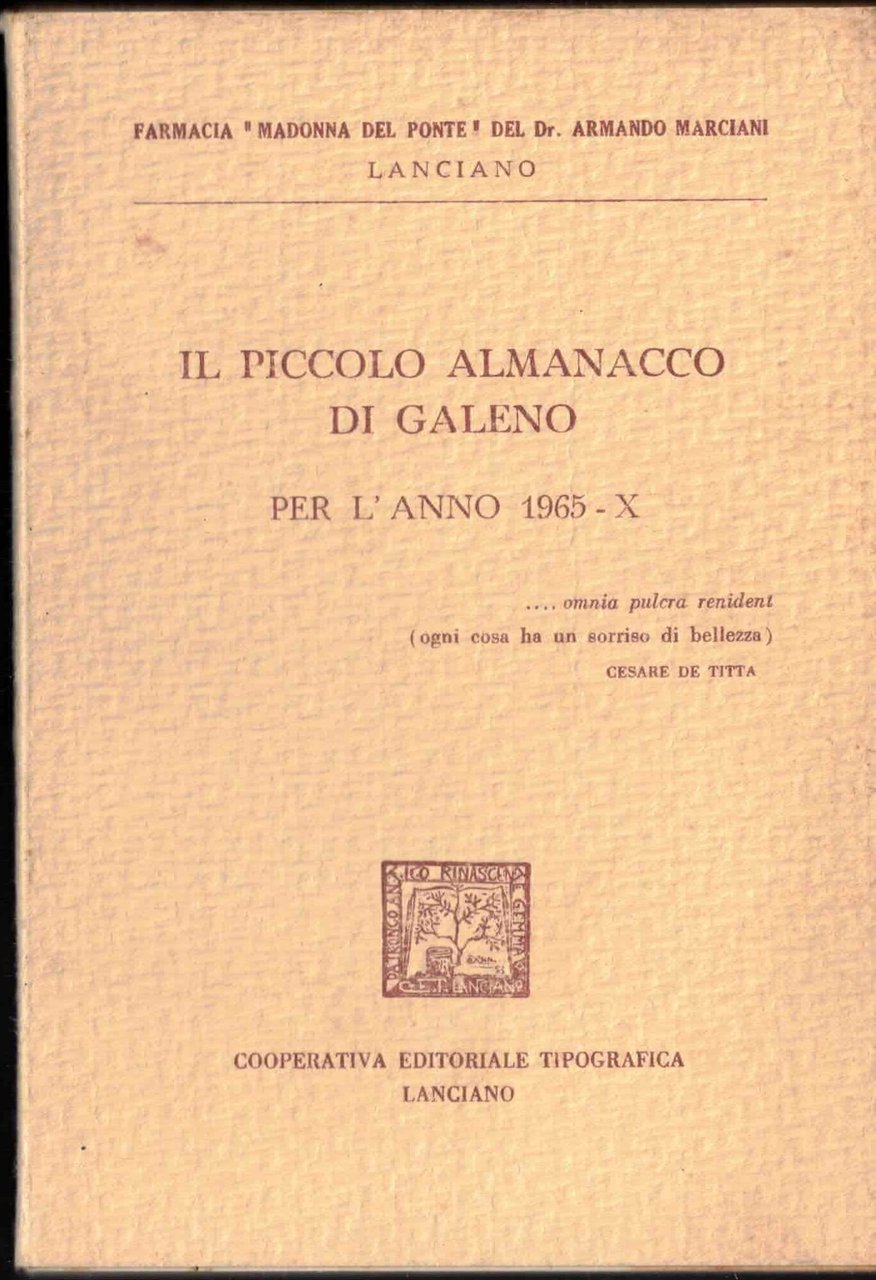 Il piccolo almanacco di Galeno per l'anno 1965-X