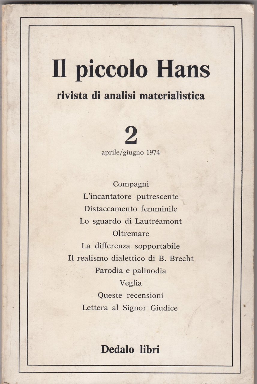 Il piccolo Hans. Rivista di analisi materialistica