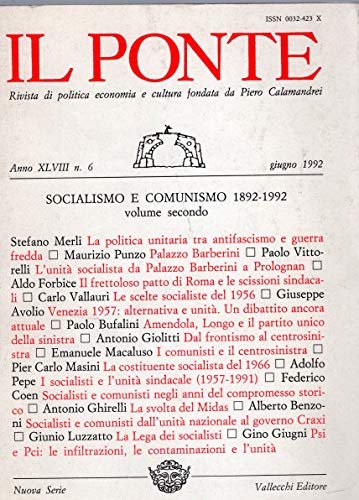 Il Ponte rivista di politica economia e cultura Anno XLVIII …