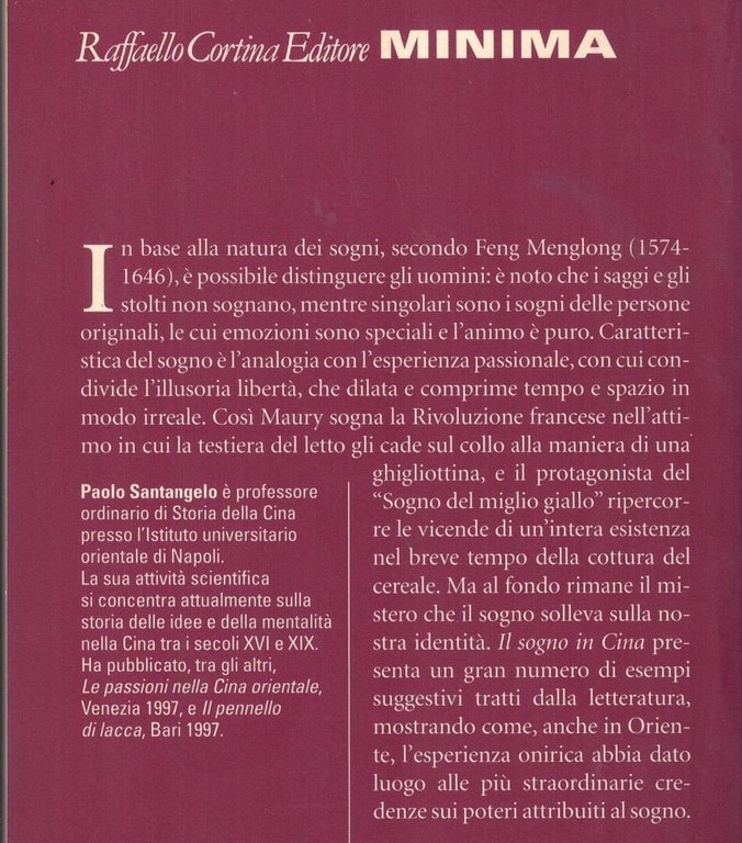 Il sogno in Cina. L'immaginario collettivo attraverso la narrativa Ming …