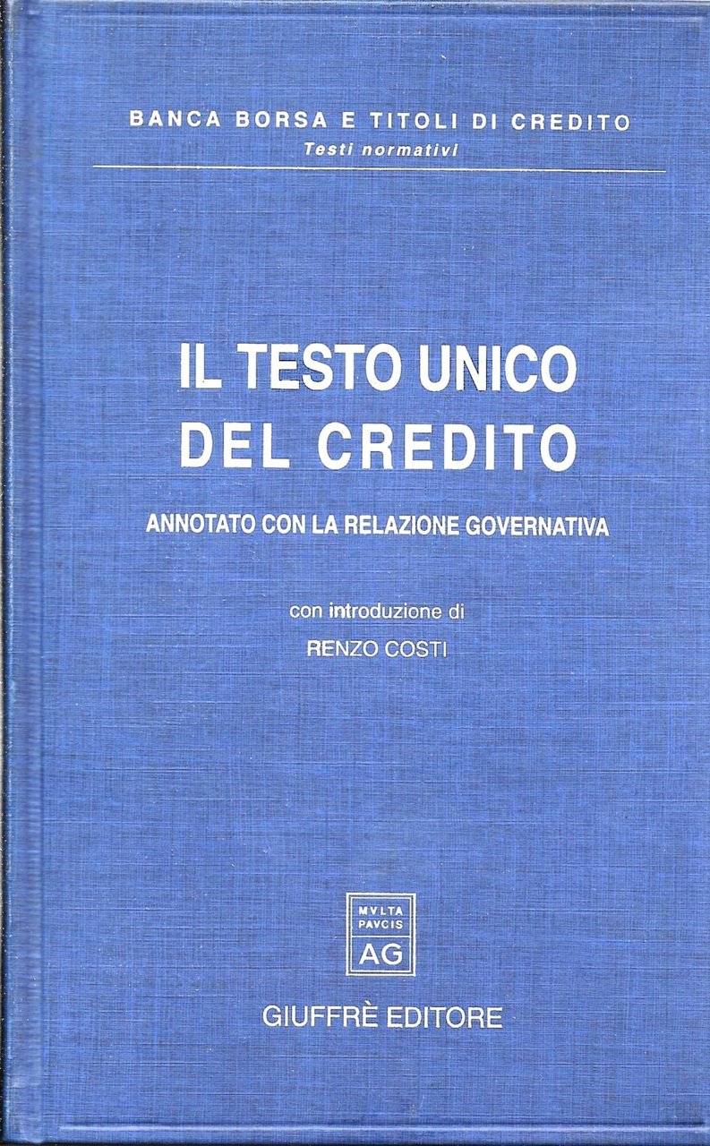 IL TESTO UNICO DEL CREDITO | Immagine principale
