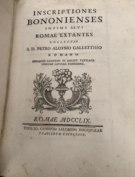 Inscriptiones bononiensis infimi aevi Romae extantes collectae
