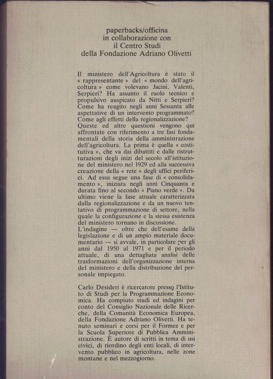 L'amministrazione dell'agricoltura