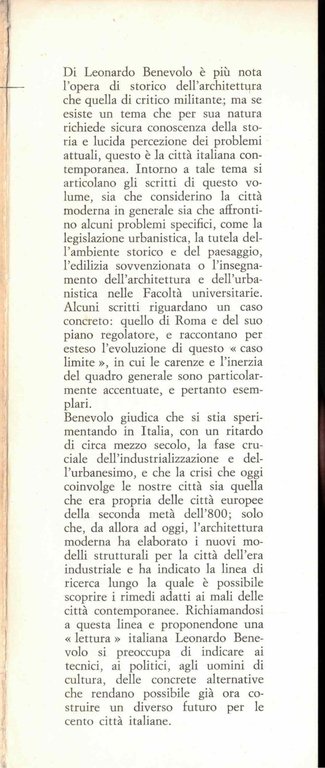 L'ARCHITETTURA DELLE CITTA' NELL'ITALIA CONTEMPORANEA