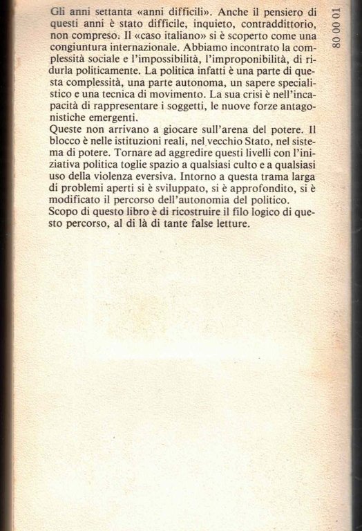 L'autonomia del politico