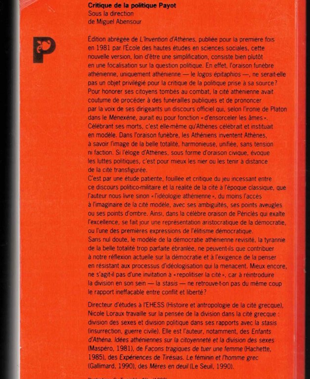 L'invention d'Athènes: Histoire de l'oraison funèbre dans la "cité classique" | Immagine Gallery 2