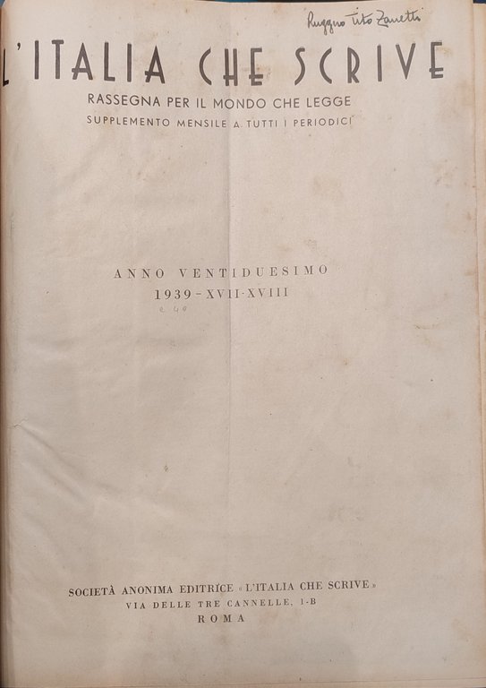 L'Italia che scrive 1939-40 | Immagine Gallery 3