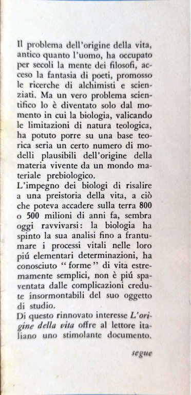 L'origine della vita