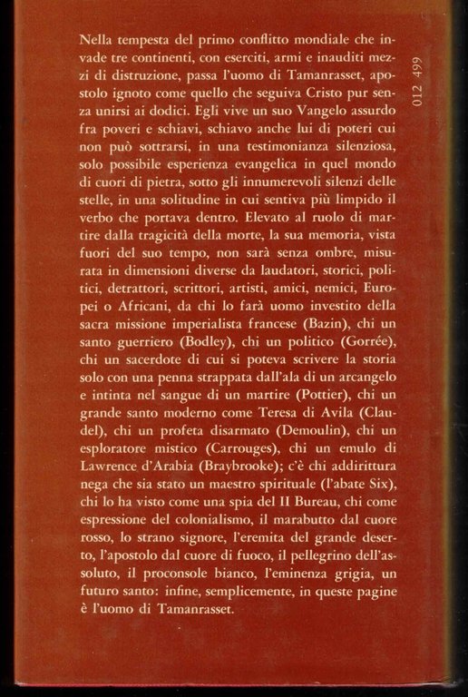 L'UOMO DI TAMANRASSET,BOCCAZZI CINO