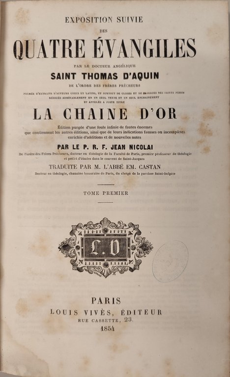 La chaine d'or. Saint Thomas D'Aquin. 8 volumi | Immagine Gallery 3