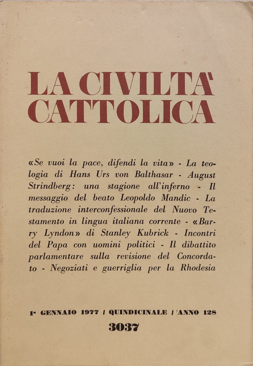 La civiltà cattolica anno 128. Annata completa 1997 n fascicoli …