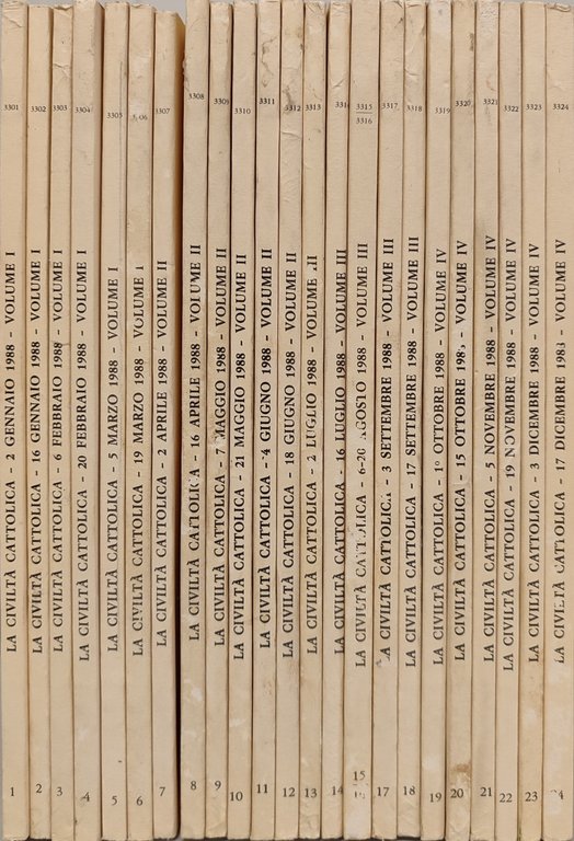 La civiltà Cattolica Anno 139. Annata completa 1988 n fascicoli …