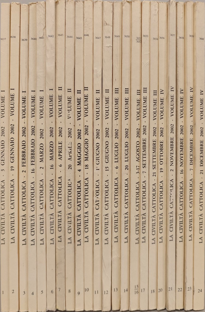 La civiltà cattolica anno 153. Annata completa 2002 n fascicoli …