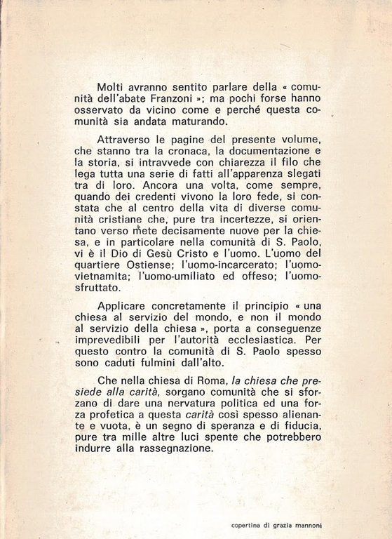 La comunità dell' Abate Franzoni
