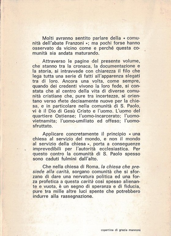 La comunità dell' Abate Franzoni