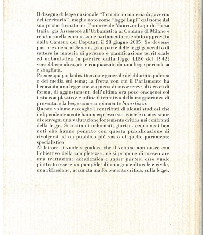 La controriforma urbanistica. Critica al disegno di legge «principio in …