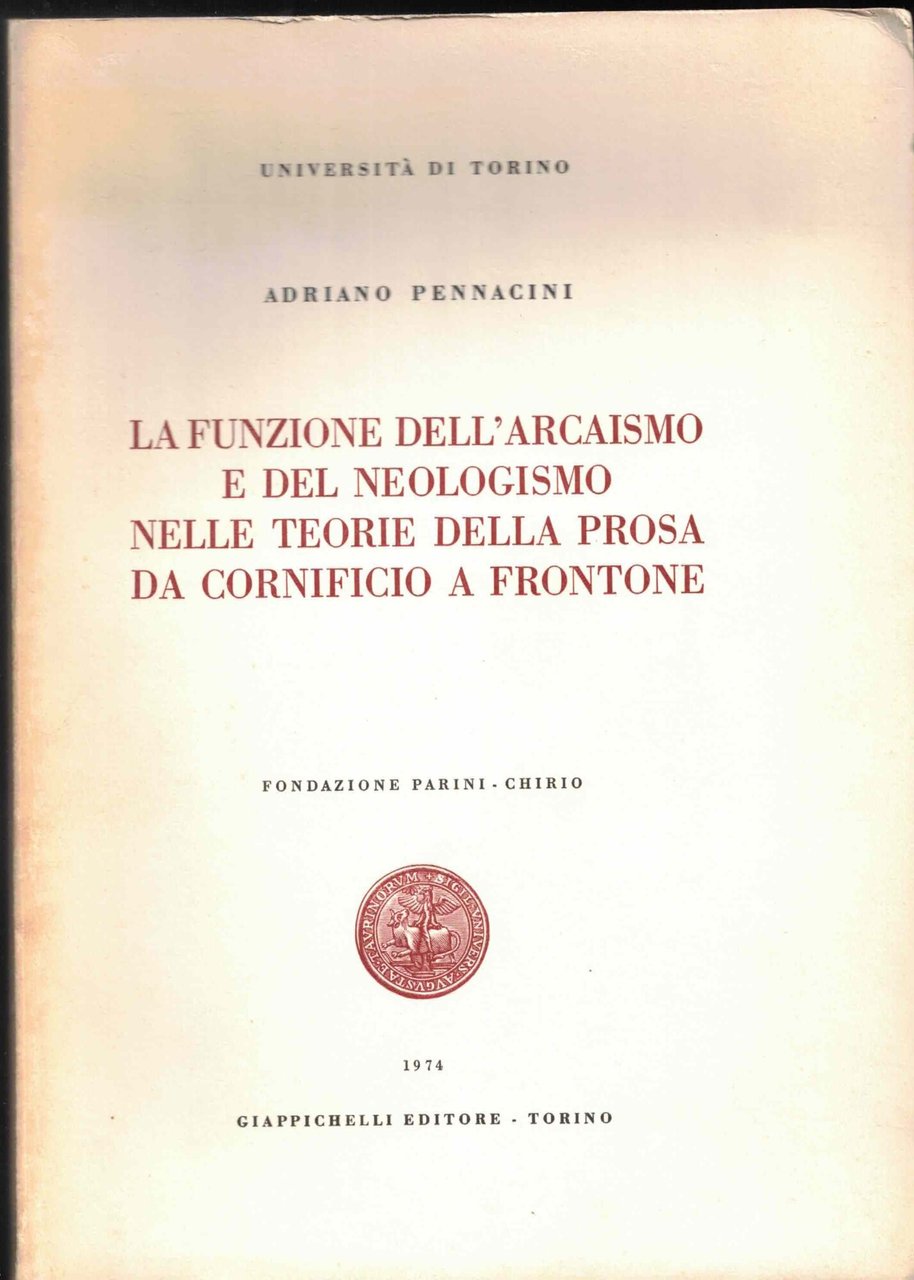 La funzione dell'arcaismo e del neologismo nelle teorie della prosa … | Immagine principale
