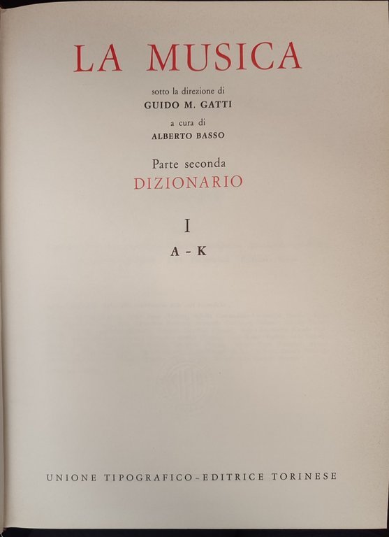 LA MUSICA DIZIONARIO. 2 VOLUMI