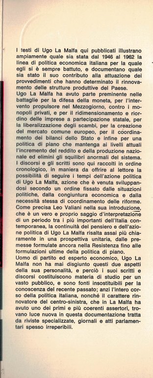 La Politica Economica In Italia 1946-1962.