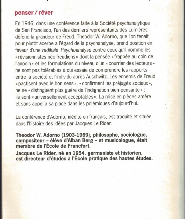 La psychanalyse révisée, suivi de L'allié incommode | Immagine Gallery 2