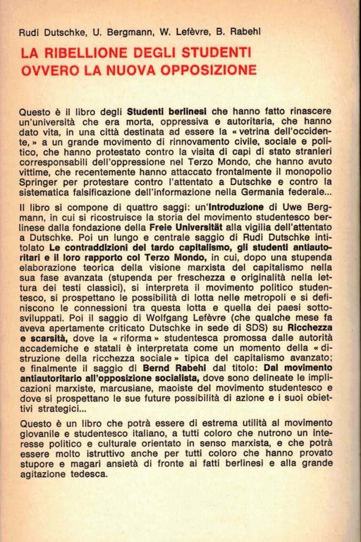 La ribellione degli studenti ovvero La nuova opposizione