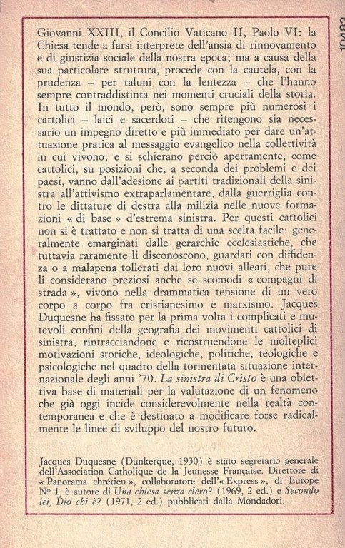La sinistra di Cristo. La chiesa, Il potere e la …