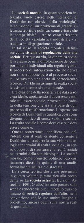La società morale-la regolazione della vita sociale nel modello teorico …