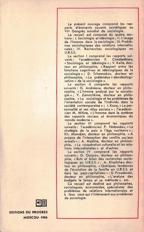 La sociologie en U.R.S.S.