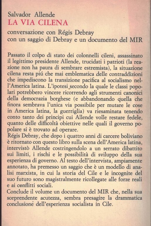 LA VIA CILENA. Conversazione con RÚgis Debray. Con un saggio … | Immagine Gallery 2