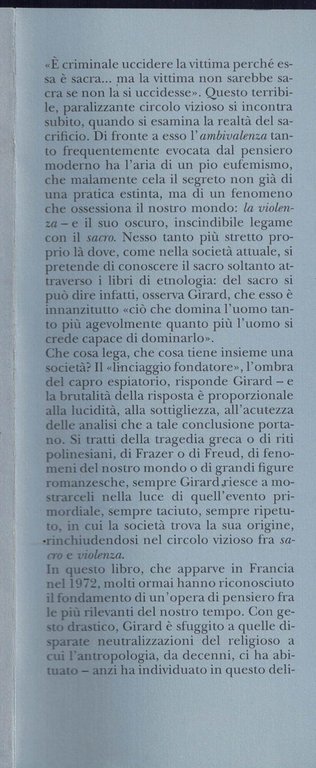 La violenza e il sacro