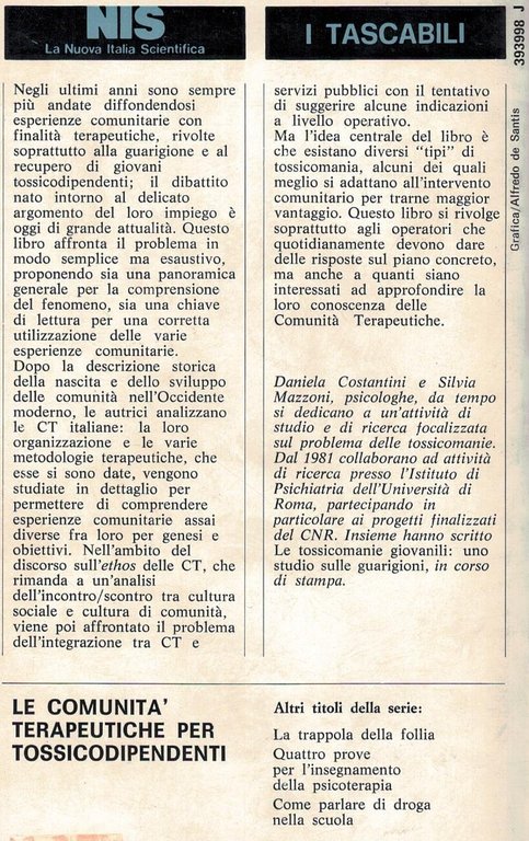 Le comunità terapeutiche per tossicodipendenti