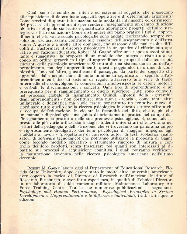 LE CONDIZIONI DELL'APPRENDIMENTO