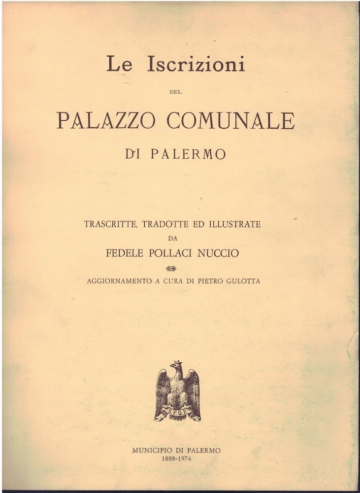 LE ISCRIZIONI DEL PALAZZO COMUNALE DI PALERMO