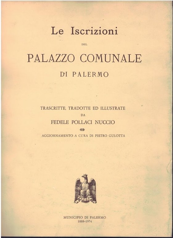 LE ISCRIZIONI DEL PALAZZO COMUNALE DI PALERMO