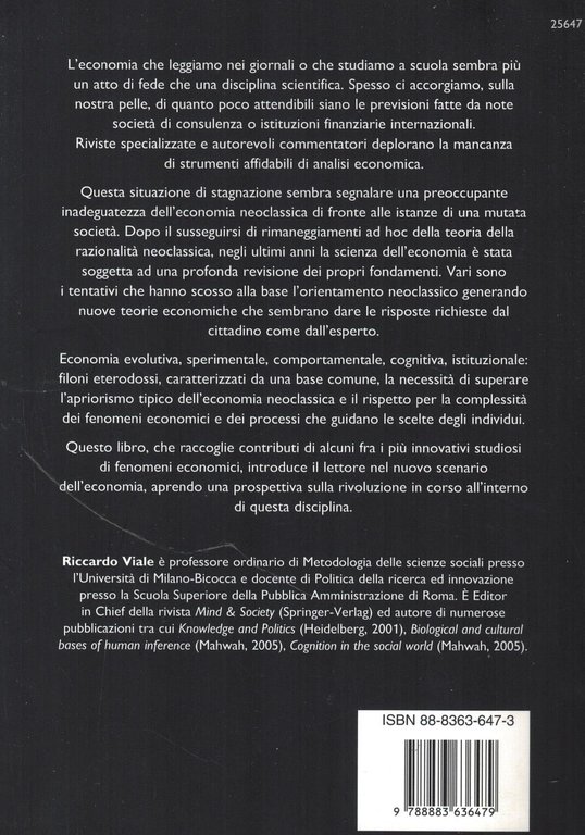 Le nuove economie. Dall'economia evolutiva a quella cognitiva: oltre i …