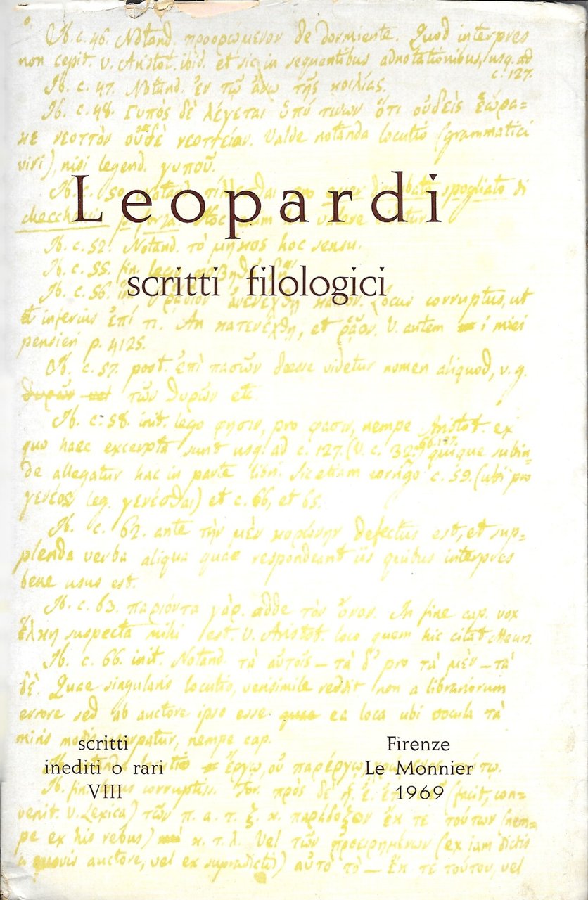 LEOPARDI - Scritti filologici -