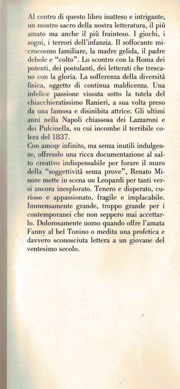 Leopardi. L'infanzia, le citta', gli amori