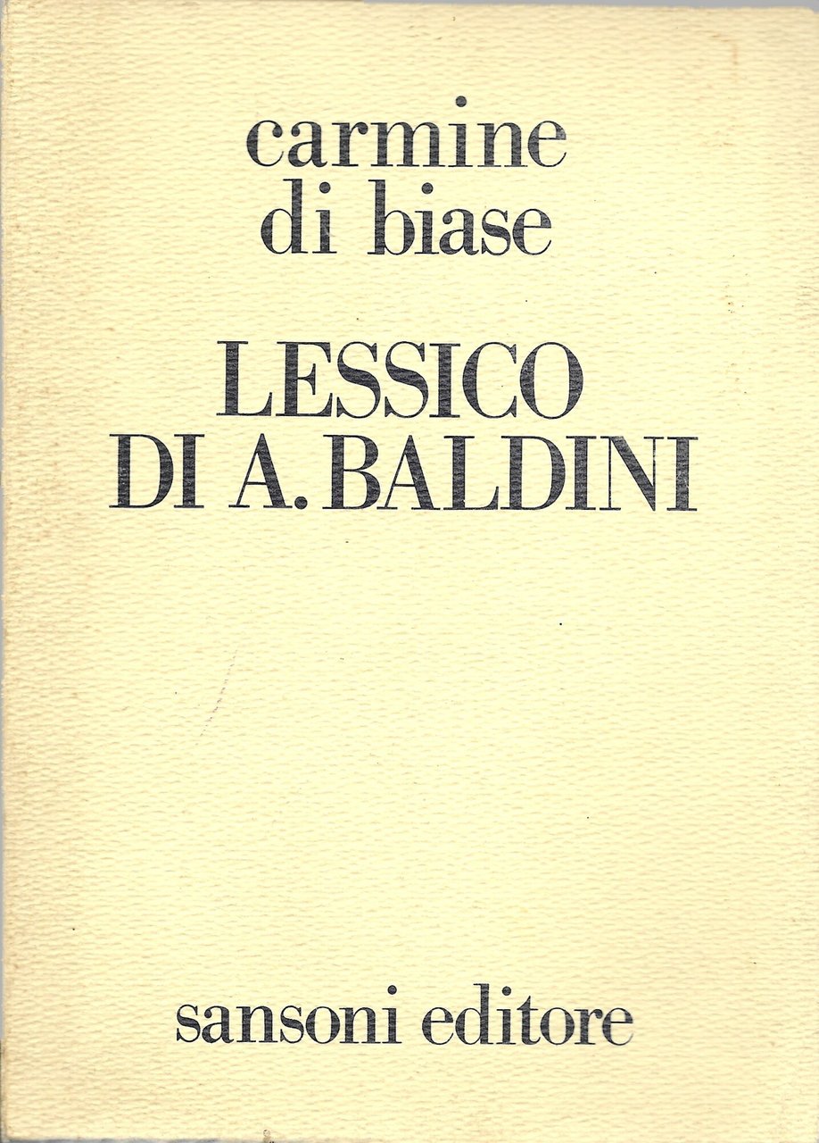 LESSICO DI A. BALDINI | Immagine principale