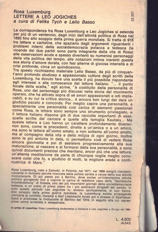 Lettere a Leo Jogiches.
