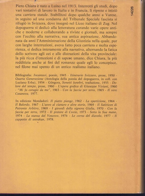 LIBRO VITA DI GABRIELE D'ANNUNZIO DI PIERO CHIARA 1978