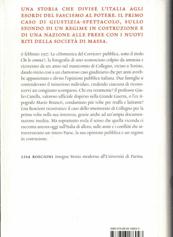 Lo smemorato di Collegno. Storia italiana di un'identità contesa