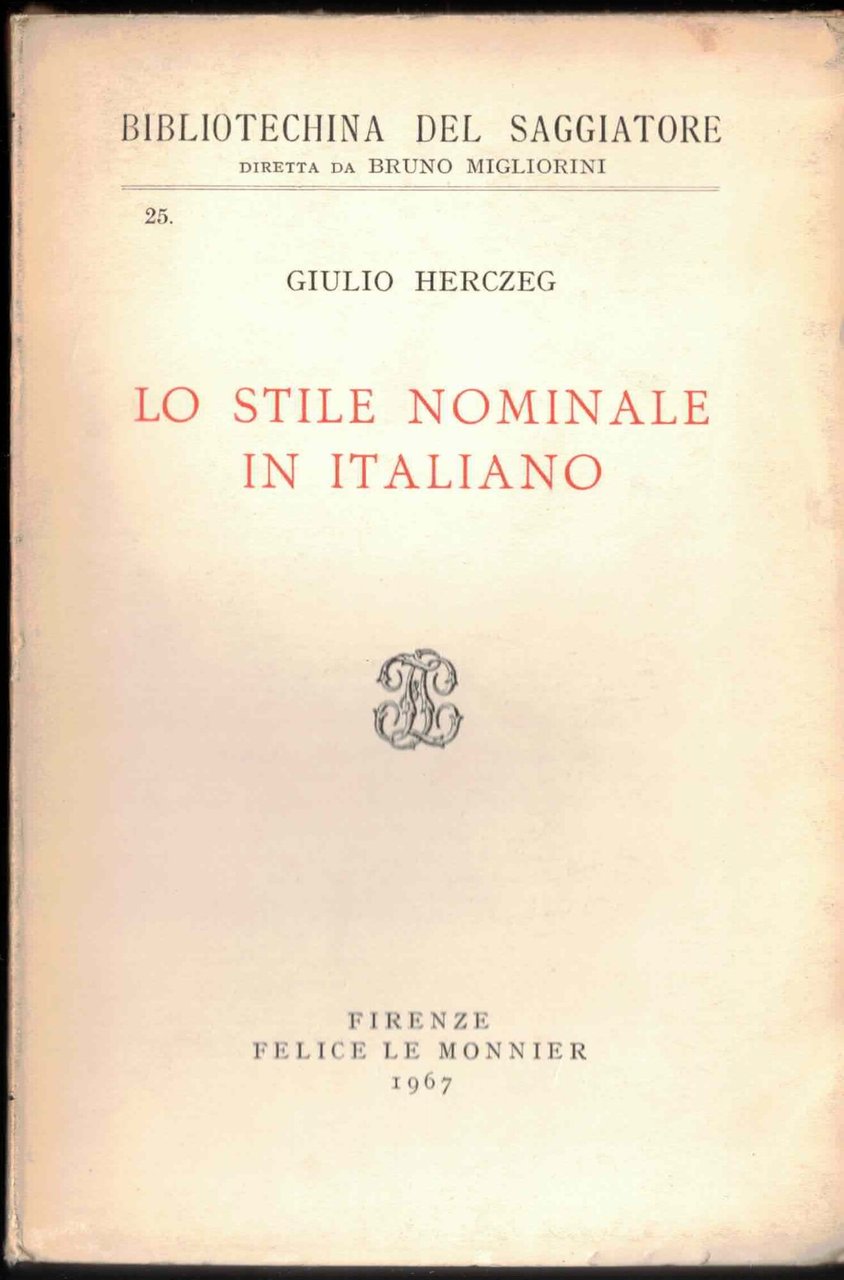 Lo stile nominale in italiano.