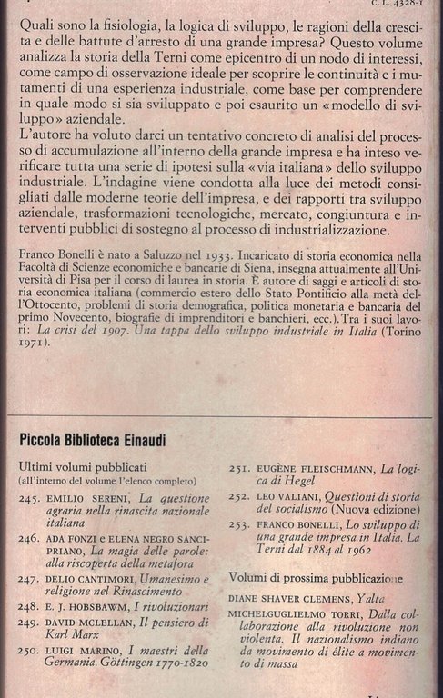 Lo sviluppo di una grande impresa in italia la terni …